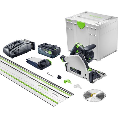 Scie plongeante sans fil Festool TSC 55 KSEB-Basic-FS 18 V 160 mm sans balais + 1 batterie 8,0 Ah + chargeur rapide + rail de guidage + Systainer (1/5)