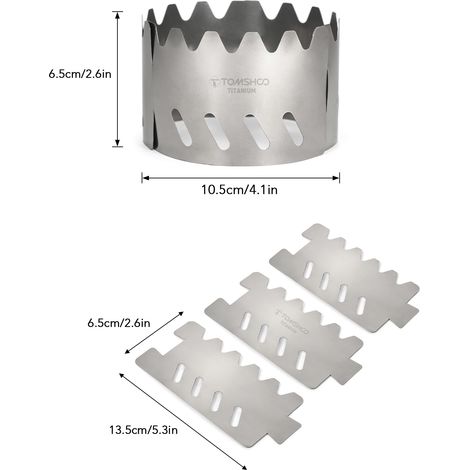 Support de poêle à alcool en titane ultraléger, Portable, pour l'extérieur, pare-brise pour Camping, randonnée, sac à dos (1/5)
