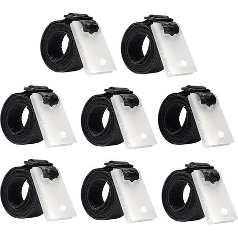 Lot de 8 sangles de retenue pour piscine avec boucles et clips - Enrouleur pour bâches de piscine (1/5)