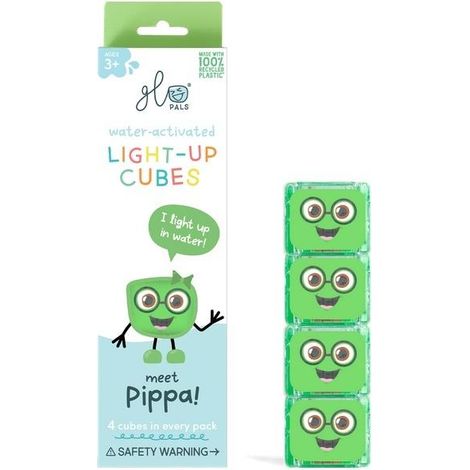 Cubi sensoriali d'acqua fosforescenti Pippa di colore verde.