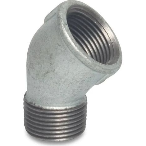 Coude Fileté en Fonte Malléable 45°, 3/4 Pouce (1/2)