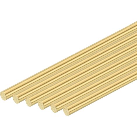 10 x Round Solid Brass Rod 13/64" (5mm) Diameter, Length 4"(102mm) Brass Bar H62 for Lathe Round Brass Rod for DIY Industry Construction (1/5)