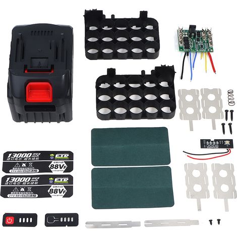 Applicable aux clés dynamométriques Makita Ryuyun Shibaura Red Pine Craftsman Rice, kit de boîtier de batterie lithium-ion, carte de circuit imprimé et indicateur de puissance (1/5)