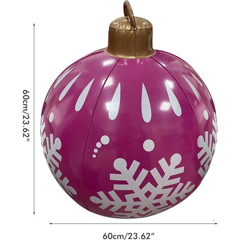 Boule de Noël gonflable en PVC, décoration personnalisée de 60 cm pour les fêtes de Noël
