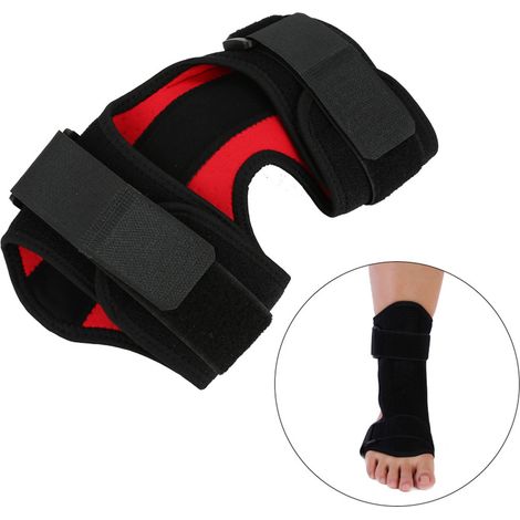Genouillère réglable avec sangle cheville, orthèse articulée pour entorse, attelle pied et jambe, bandage de soutien articulaire, taille unique. (1/5)