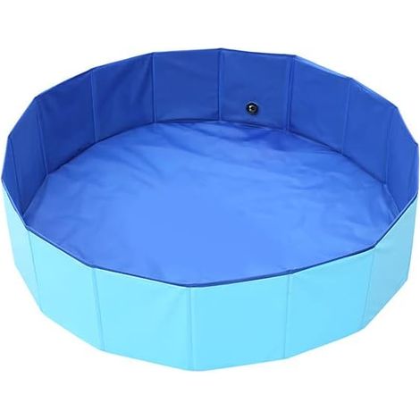 Piscine pour Chien, Bassin Baignade Pliable, PVC Résistant, Intérieur/Extérieur, 80x20cm