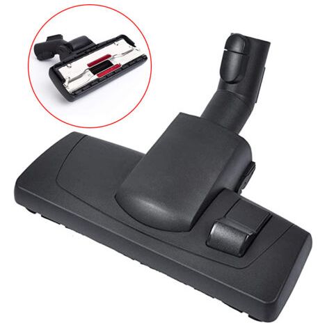 Vacuum Cleaner Brush, Universal, 35 mm, Plastic, with 2 Wheels, Carpet Cord Socket and Adapter, Suitable for AEG, Siemens, Miele, Bosch Vacuum Cleaners etc. (1/5)