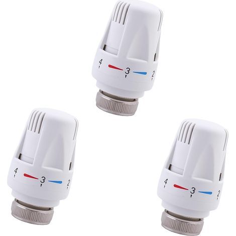 3PCS Tete Radiateur Thermostatique M30 x 1,5 Valves Thermostatiques pour Radiateur, Tête de Remplacement de Vanne de Thermostat de Radiateur pour Maison Bureau