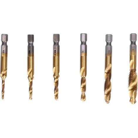 6 pièces Forets à Taper Hexagonal Acier Rapide, Design à Encoche Spirale pour Usinage (1/5)