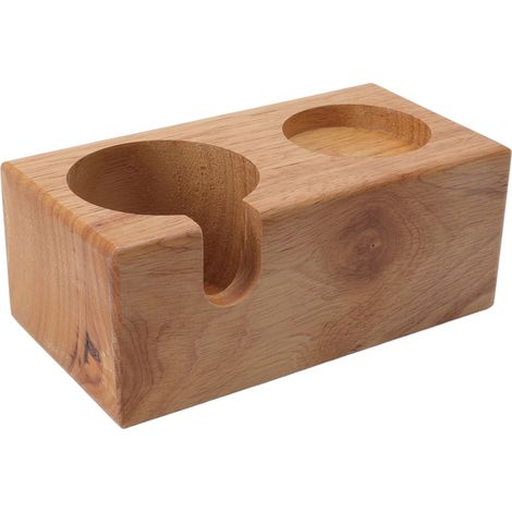 Support de porte-filtre en bois pour café， station de tassage avec support pour tamper， couleur bois clair