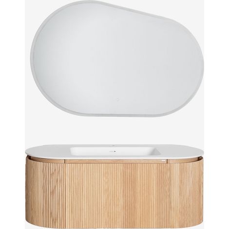 Set di mobili da bagno sospesi 120x50 cm in legno con lavabo integrato Carsone SKLUM            