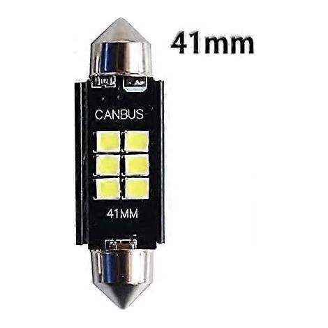 Ampoules LED C3W 41 mm Canbus 3030 6-SMD sans erreur pour éclairage intérieur de voiture (plafonnier, liseuse, 12 V/24 V, 3 W) (blanches, 36 mm) (1/5)