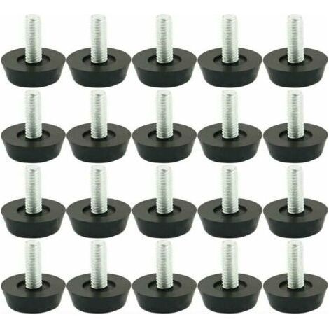 20pcs Pieds de Nivellement Meuble Réglable Pied Réglable Patin de Meuble Jambe Pied de Table Chaise Base Protection Plancher Vis Glisse 18mm x M6 x 20mm (1/3)
