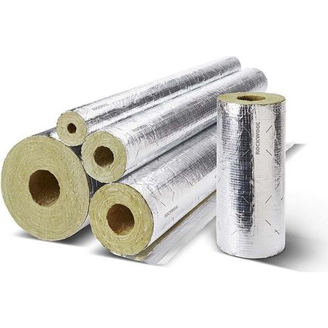 Rockwool 800 WLG 0,035 Rohrisolierung Rohr alukaschiert Rohrschale Steinwolle 15x20-1m