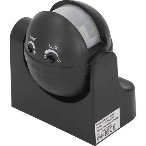 Détecteur de mouvement infrarouge PIR, étanche, intelligent et sans rayonnement, boîtier ABS, 110-240 V CA, noir (1/5)