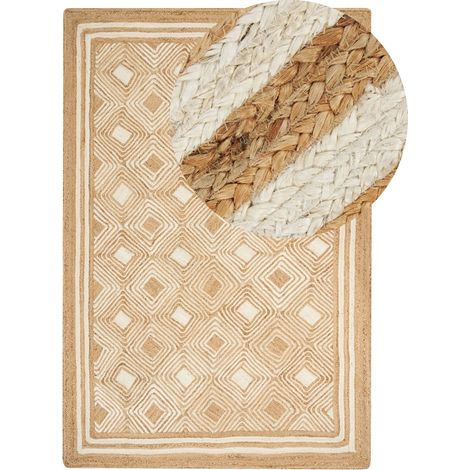 Rug MENGEN Beige 200 x 300 cm Jute
