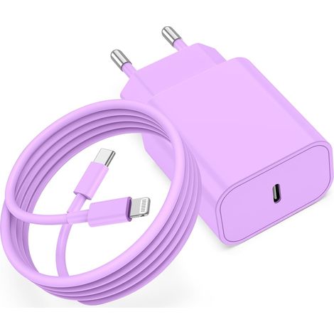 Chargeur Rapide iPhone Violet, certifié Apple MFi 20W Chargeur Rapide avec 2m Câble USB C pour iPhone 14/14Pro/ 13/13 Mini/13 Pro/13 Pro Max/12/12 Mini/12 Pro/12 Max/11/11 Pro/11 Max (1/5)