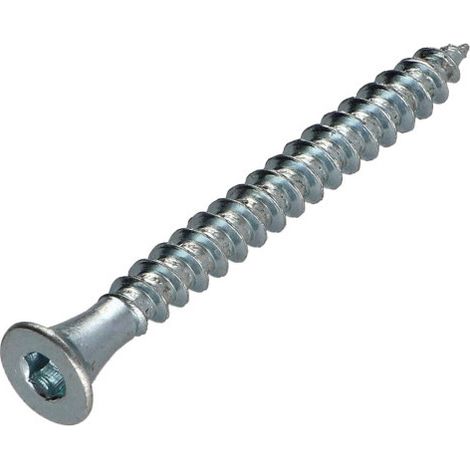 VBA Vis bois agglo FHC tête fraisée empreinte hexagonale creuse 6X60 Cranté Clé 4 Acier zingué-1 pièce