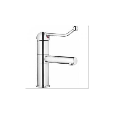 Mitigeur lavabo Modul'Mix à bec fixe/orientable et levier médical coudé Sanilab