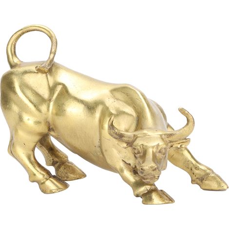 Statue de taureau en cuivre et laiton, décoration de bureau, chambre ou bibliothèque, Wall Street (1/5)