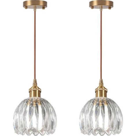 Suspension Verre Fleur Vintage Laiton Doré Lustre Salon Moderne Éclairage Plafond Art Déco Intérieure Suspendues Salle à Manger Chambre Cuisine (1/5)