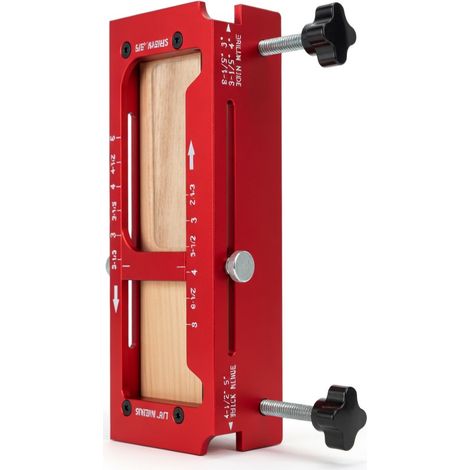 Guide de percage reglable pour charnieres en aluminium pour porte (1/5)