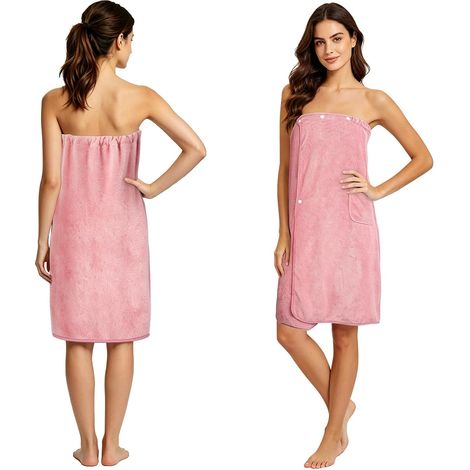 Serviette de Bain Femme, Peignoir Microfibre, 80 x 145 cm, Rose (1/5)