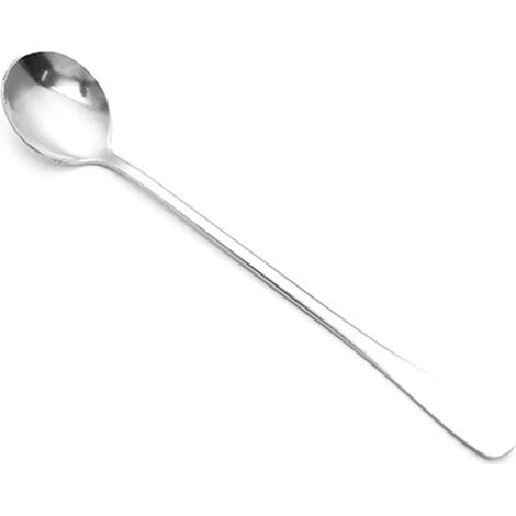Lot de 3 cuillères coréennes créatives en acier inoxydable à long manche, cuillères à café écologiques pour le bureau, cuillères à mélanger, tête ronde (1/5)