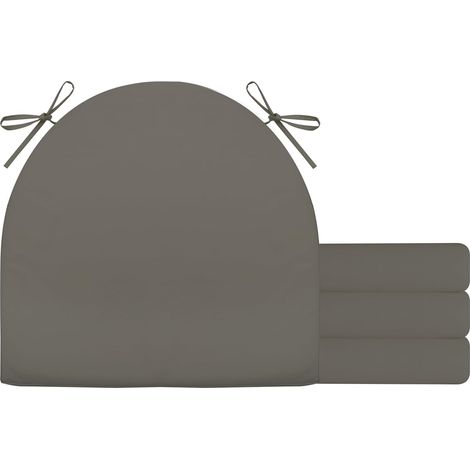 2er Set Stuhlkissen mit Bändern Wasserdicht Rutschfestes Sitzkissen Bequeme Halbrund Sitzpolster für Gartenmöbel Oder Stuhl Wasserdicht Garten 40 x 40 x 4 cm Beige