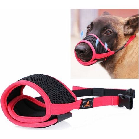Muselière pour chien, museau, museau pour chien avec boucle réglable en tissu doux et respirant, museau pour chien, empêche de mordre, d\\'aboyer et de manger pour les petits, moyens et gran (1/5)