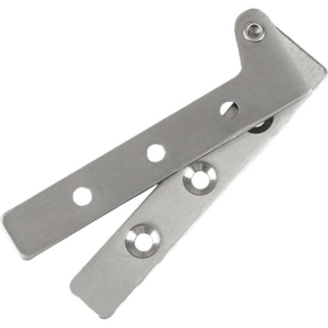 Juego de 4 bisagras pivotantes universales de 2,5 pulgadas (aprox. 6,4 cm) (orificio de 4,5 mm) para puertas de armarios, color plata. (1/4)