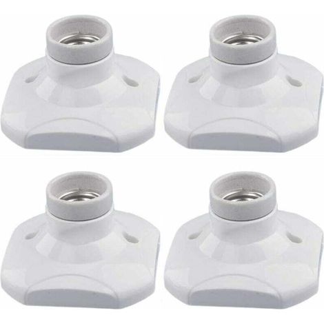 FOREHILL E27 Wandleuchte für den Innenbereich, Schraub-Deckenleuchte, 230 V Wechselstrom, E27 LED-Fassung, E27 Kunststoffsockel, Werkstatt-/Garagenleuchte, 4er-Pack