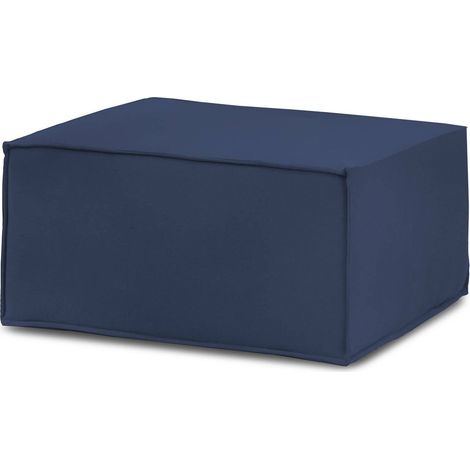 Talamo Italia Puff Barbara, Ottomane im Wohnzimmer, 100% Made in Italy, Relaxsessel aus gepolstertem Stoff, Cm 80x70h43, Blau