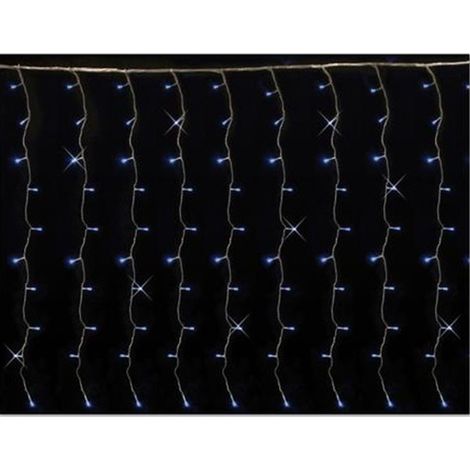 Tenda luminosa blu luci led illuminazione pioggia cascata di natale esterno prolungabile flash bianco freddo 4mt 200 luminarie (1/5)