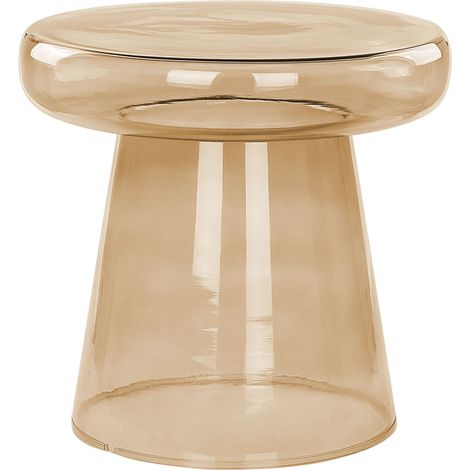 Mesa auxiliar de cristal color marrón dorado Caldera (1/5)