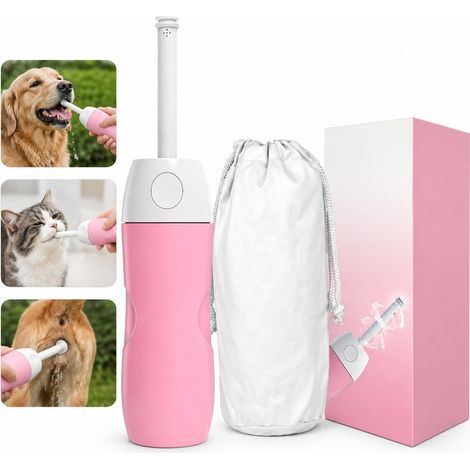 Rinceur portable pour chien et chat, nettoyage des pattes après promenade, matériau ABS robuste et EVA souple, taille 20 cm, couleur rose pâle, accessoire de toilettage animalier (1/5)