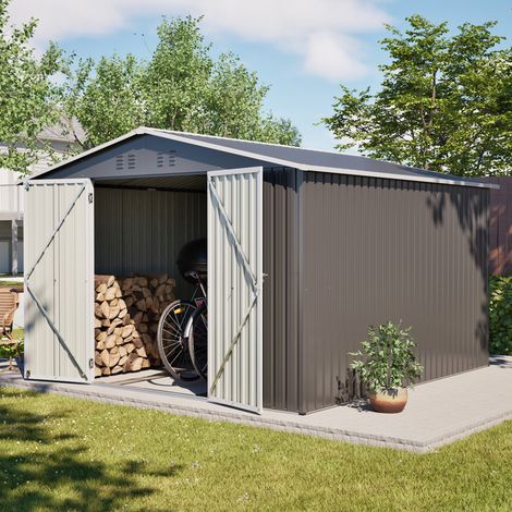 Casetta da giardino in metallo 10x10 con telaio OKMYHOME (1/5)