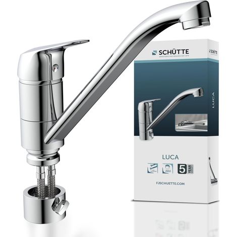 SCHÜTTE Wasserhahn Küche Einhebelmischer Küchenarmatur Spültischarmatur Mischbatterie Spülbecken Unterfenster-Montage Klassisch MB35210 (1/5)