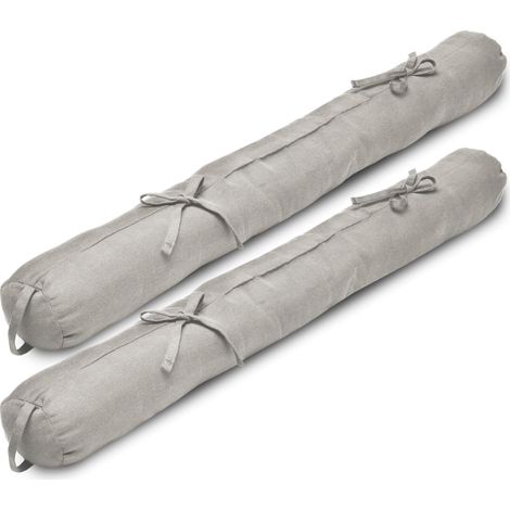 Set de 2 stop-courants d'air 120cm Viento, 120x10cm, Gris clair