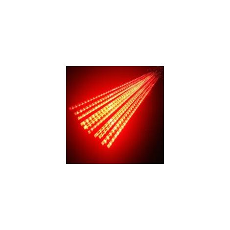 Luci natalizie da esterno, 30 cm, 10 tubi, 240 LED effetto pioggia di stelle cadenti, impermeabili, collegabili per decorazioni natalizie (rosse)