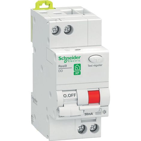 Schneider Electric – Disjoncteur différentiel 1P+N 20A 30mA – Protection contre les surcharges – Pour installations électriques domestiques – Norme NF C 15-100