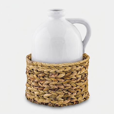 Dekorative Vase aus Keramik und Rattan Sirenuse (1/2)