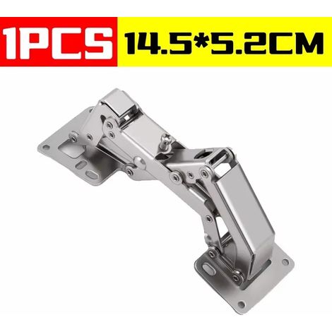 Charnières (A-1PC) 170/90 degrés, charnières sans cadre pour armoires, amortisseurs de fermeture en douceur, sans perçage, charnières hydrauliques, quincaillerie pour placards (1/5)