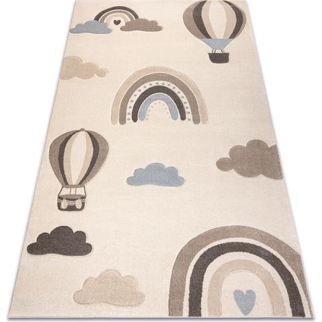 KIDDO carpet 5644 beige / cream, rainbow, clouds for children, sensory  beige 200x290 cm (1/5)