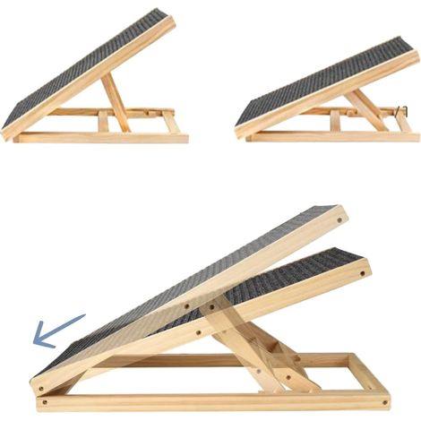 Rampa para mascotas, altura ajustable, construcción robusta, 70 cm (1/2)