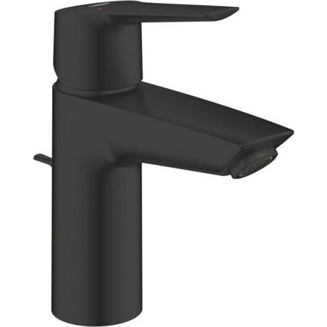 Mitigeur monocommande lavabo - GROHE Start - 242092432 - Noir mat - Taille S - Economie d'eau - Tirette et vidage (1/4)