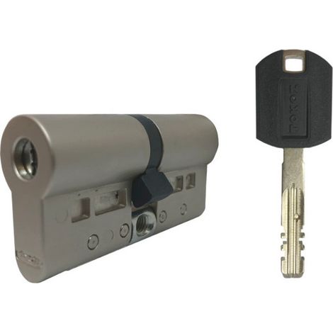 Cylindre de serrure haute sécurité 30 x 30 mm – Serrure à disques incrochetable – 5 clés protégées avec carte de propriété – Résistance grade 1 EN 1303 – Tokoz (1/2)