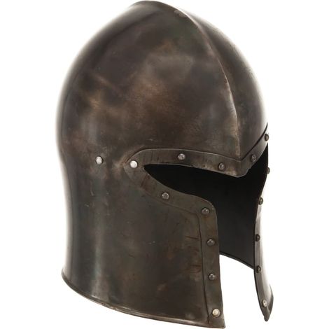 Teenpull – Mittelalterlicher Ritterhelm Antik Replik LARP Silbern Stahl (1/5)