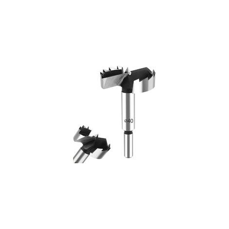 Mèche Professionnelle 40 mm - Tige Ronde en Acier Au Tungstène pour Bois Dur et Tendre - Accessoire pour le Travail du Bois (1/5)
