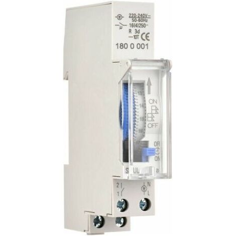 Mechanische 24-Stunden-Zeitschaltuhr, minimale Zeiteinstellung von 15 Minuten, Schienenmontage, integrierte Batterie, SUL180a AC220-240V Grau - SUL180a AC220-240V Grau TRIMEC (1/5)